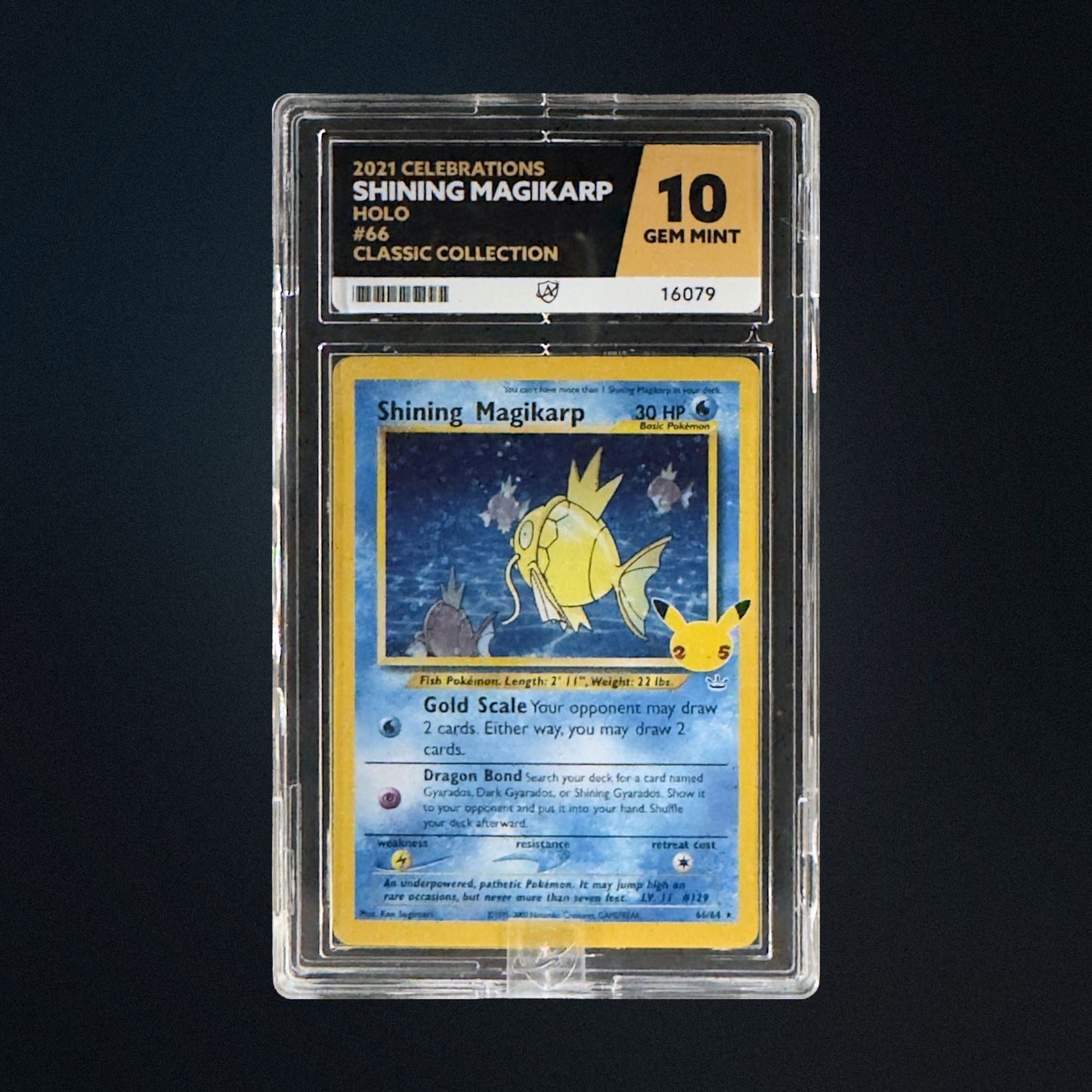 2021 Pokemon Celebrations Shining Magikarp 66/64 Holo ACE 10 front