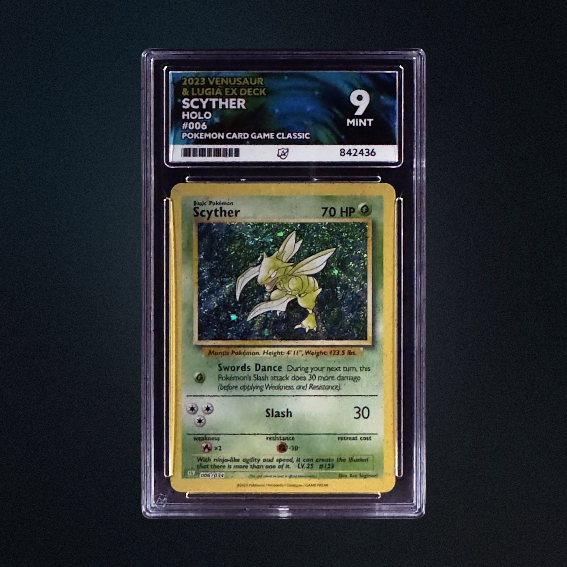 2023 Pokemon Card Game Classic Scyther 006/034 Holo ACE 9 front
