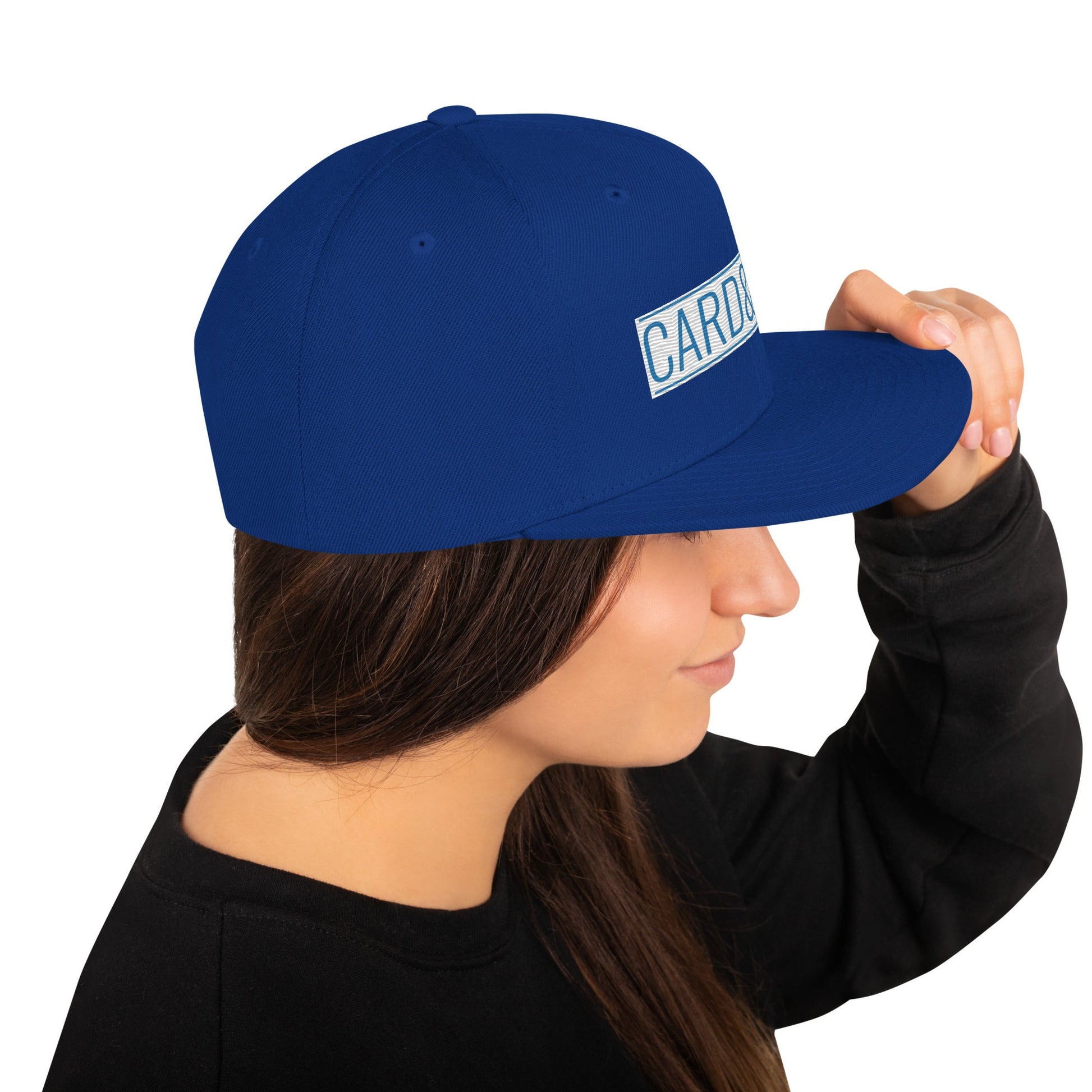 Card & Ink Snapback Hat right-side Printful mockup