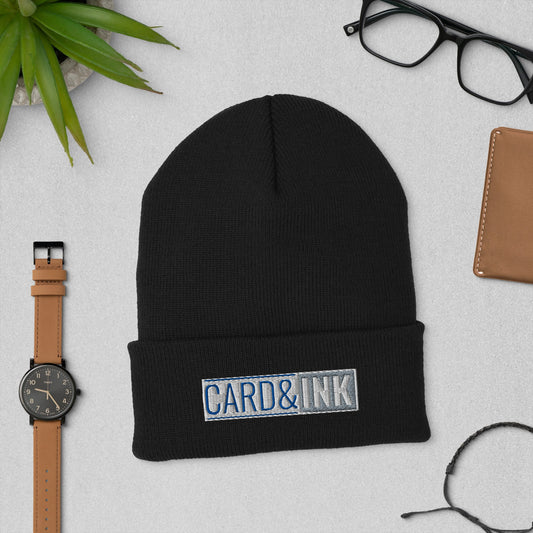 Card & Ink Cuffed Beanie product mockup