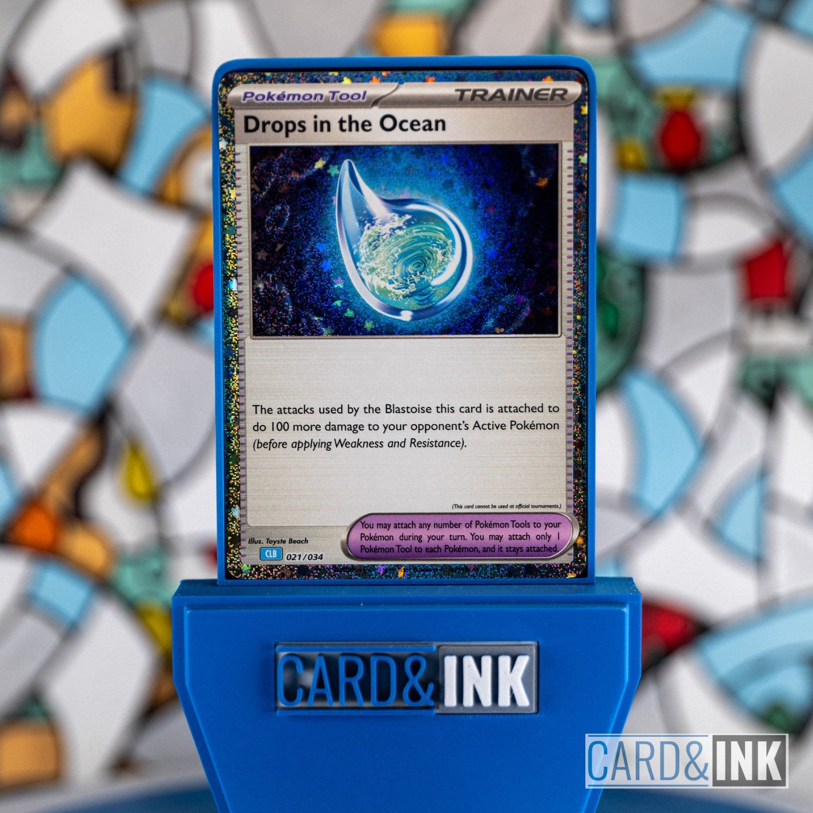 Drops in the Ocean Holo Trainer 021/034 TCGC Blastoise Deck Pokemon Card NM - CIL-000051