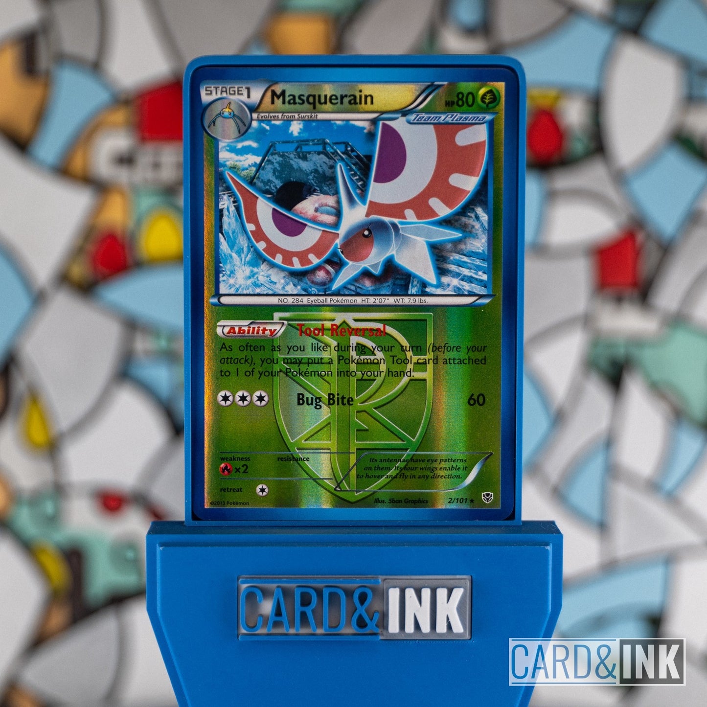 Masquerain Reverse Holo 2/101 Plasma Blast Pokemon Card LP - CIL-000124