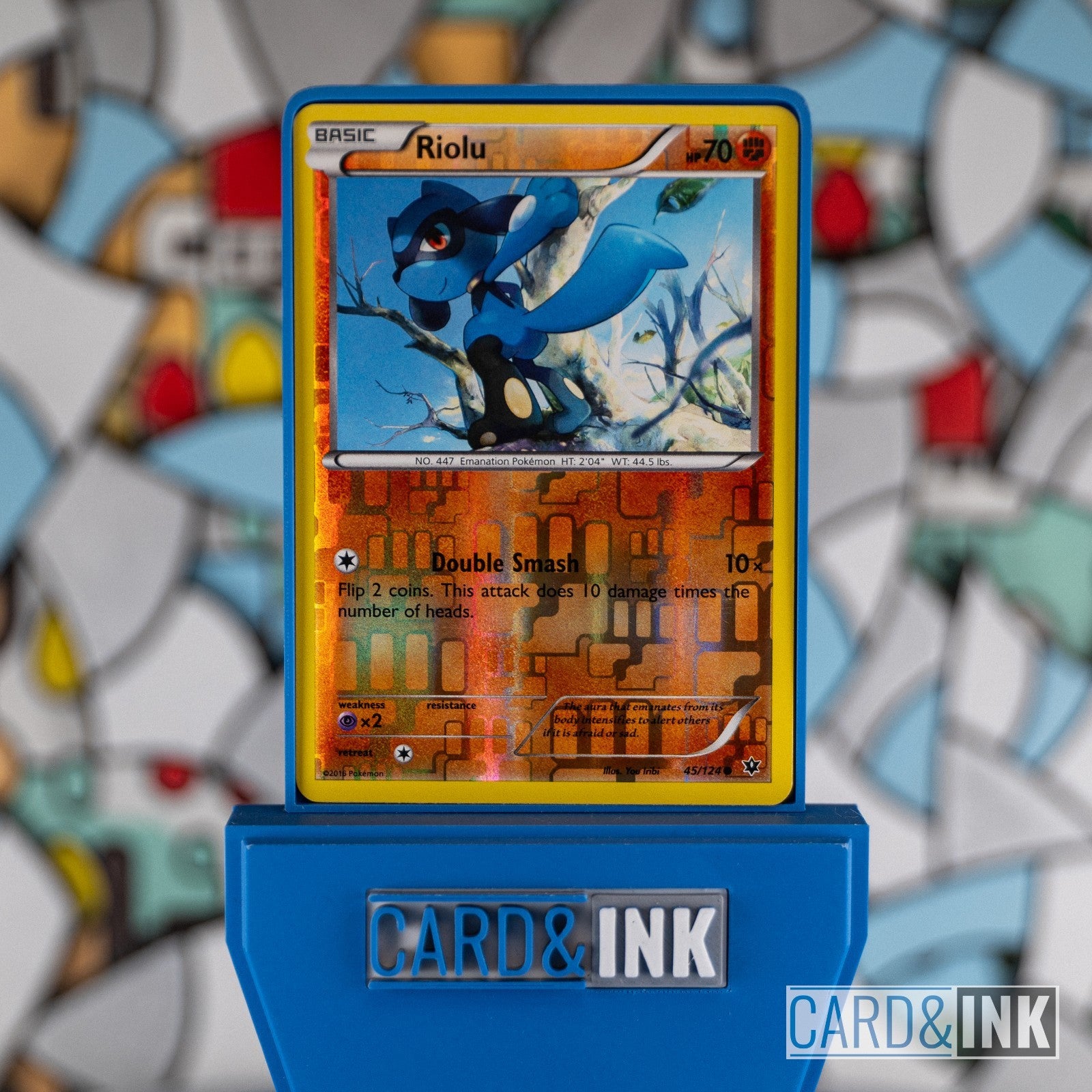 Riolu Reverse Holo 45/124 Fates Collide Pokemon Card LP - CIL-000042