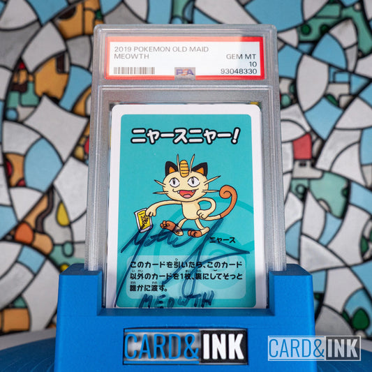 Meowth Old Maid Autographed By Matthew Sussman Japanese Pokemon PSA 10 - CIL-000447