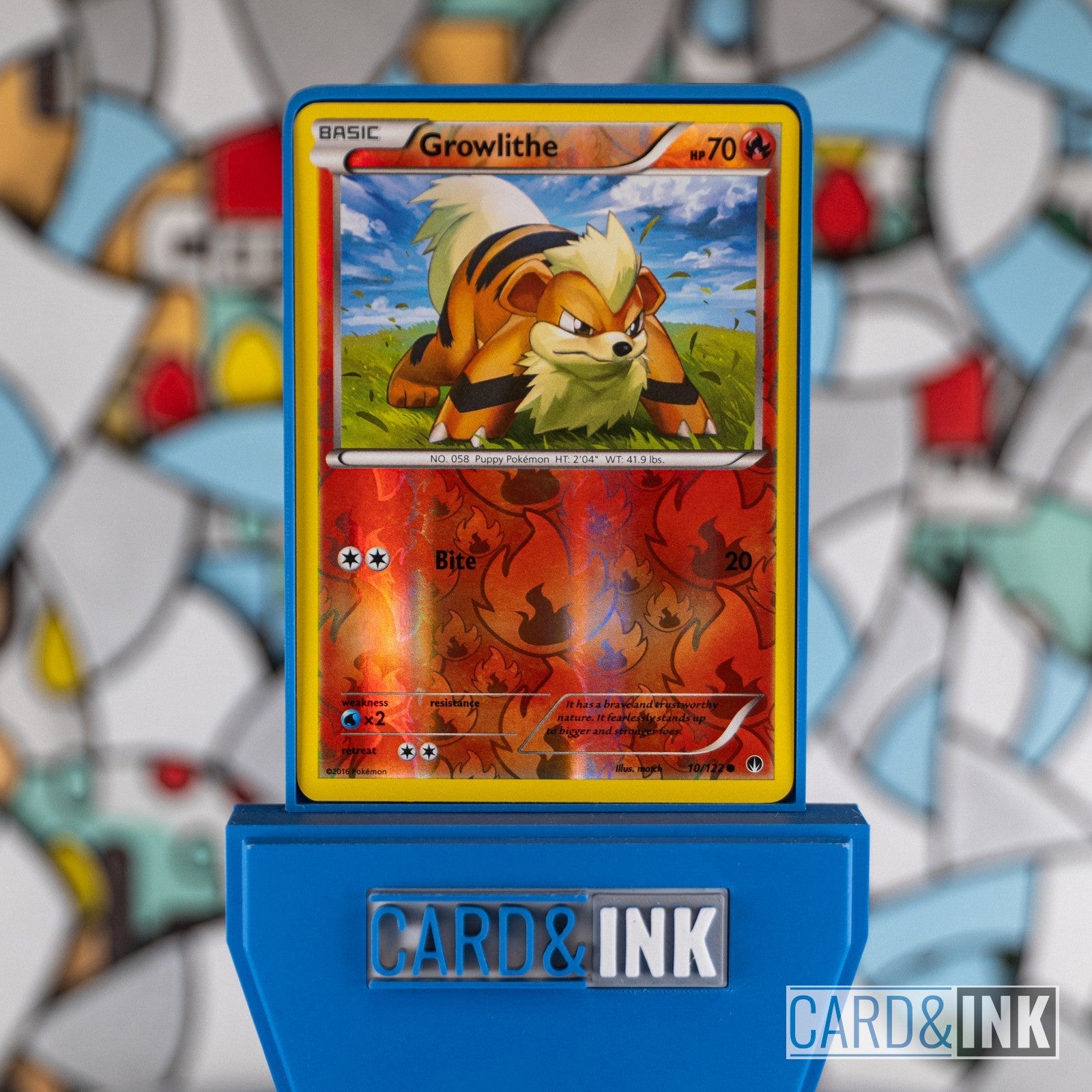 Growlithe Reverse Holo BREAKpoint 10/122 Pokemon Card LP - CIL-000197