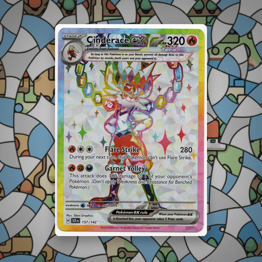 Pokemon Cinderace ex 157/142 Stellar Crown Ultra Rare NM - CIL-000538