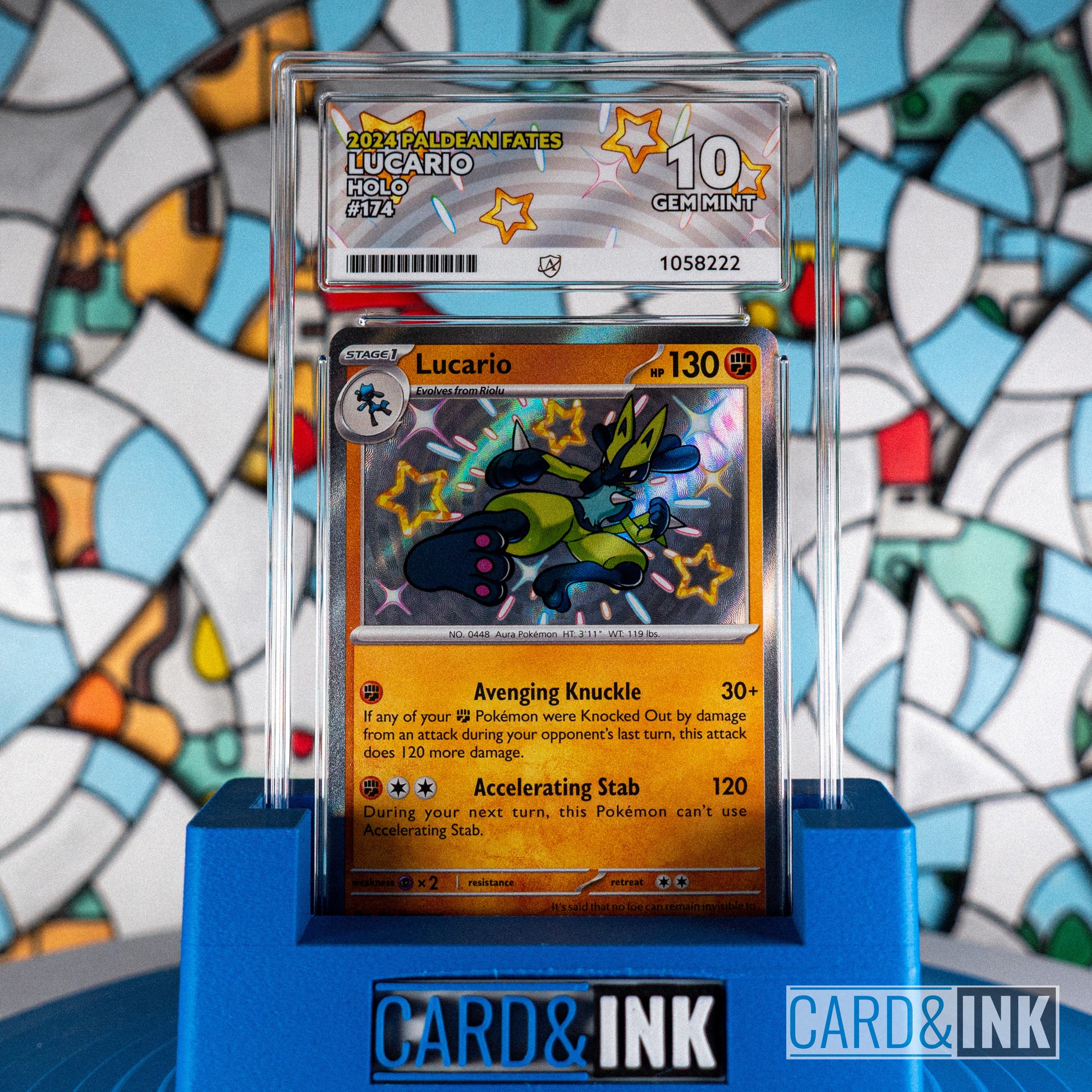 Lucario 174 Paldean Fates 2024 Pokemon Holo ACE 10 - CIL-000493