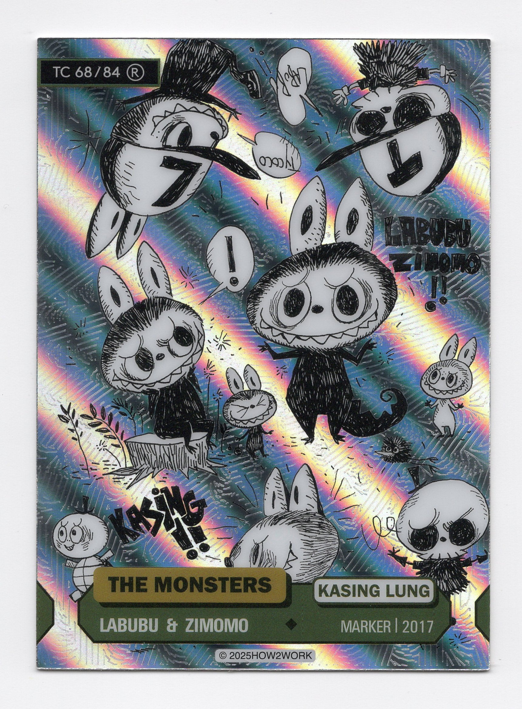HOW2WORK The Monsters Labubu & Zimomo TC 68/84 R Kasing Lung Marker 2017 Collectible Trading Card - CIL-000489