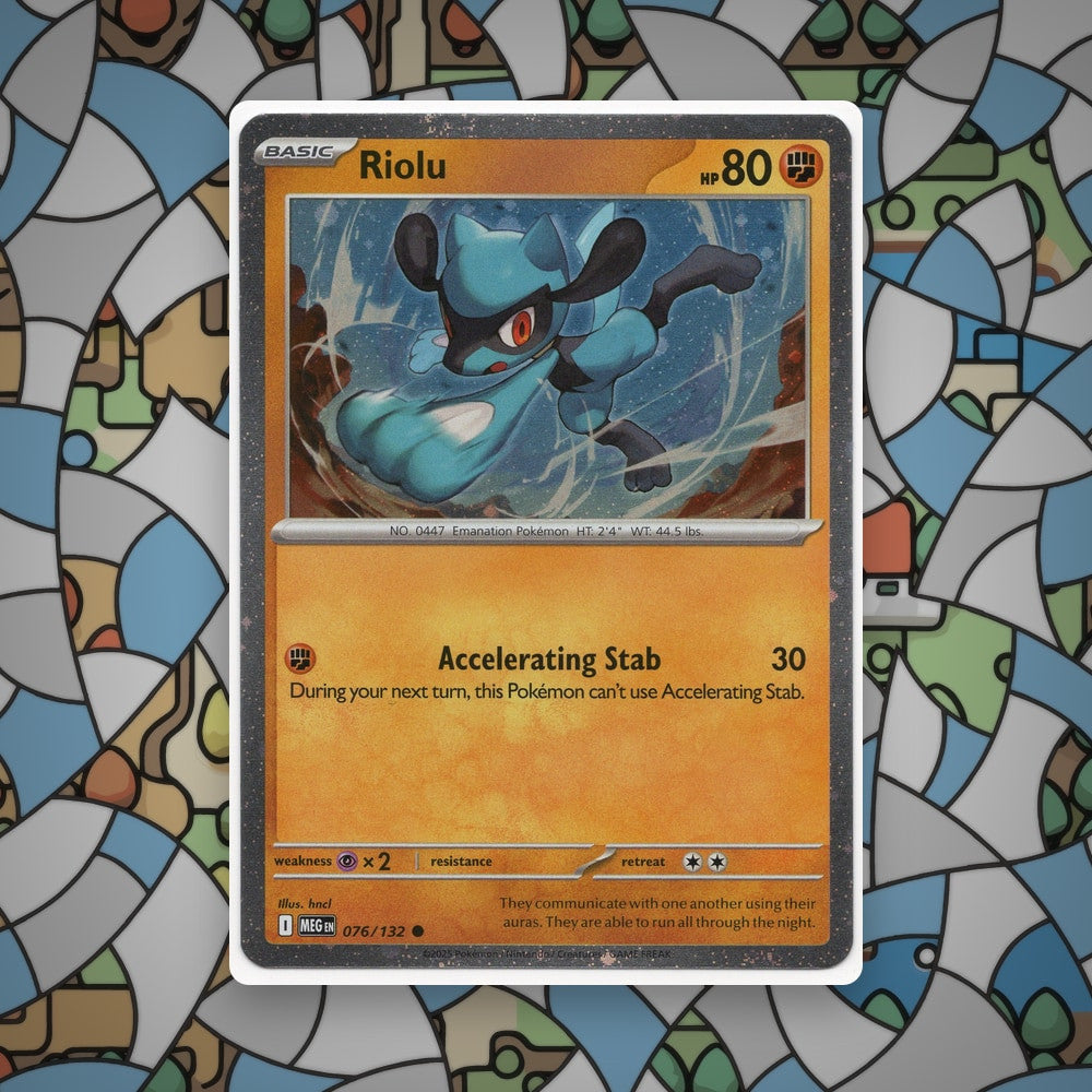 Pokemon Riolu 076/132 Mega Evolution Reverse Holo NM - CIL-000528