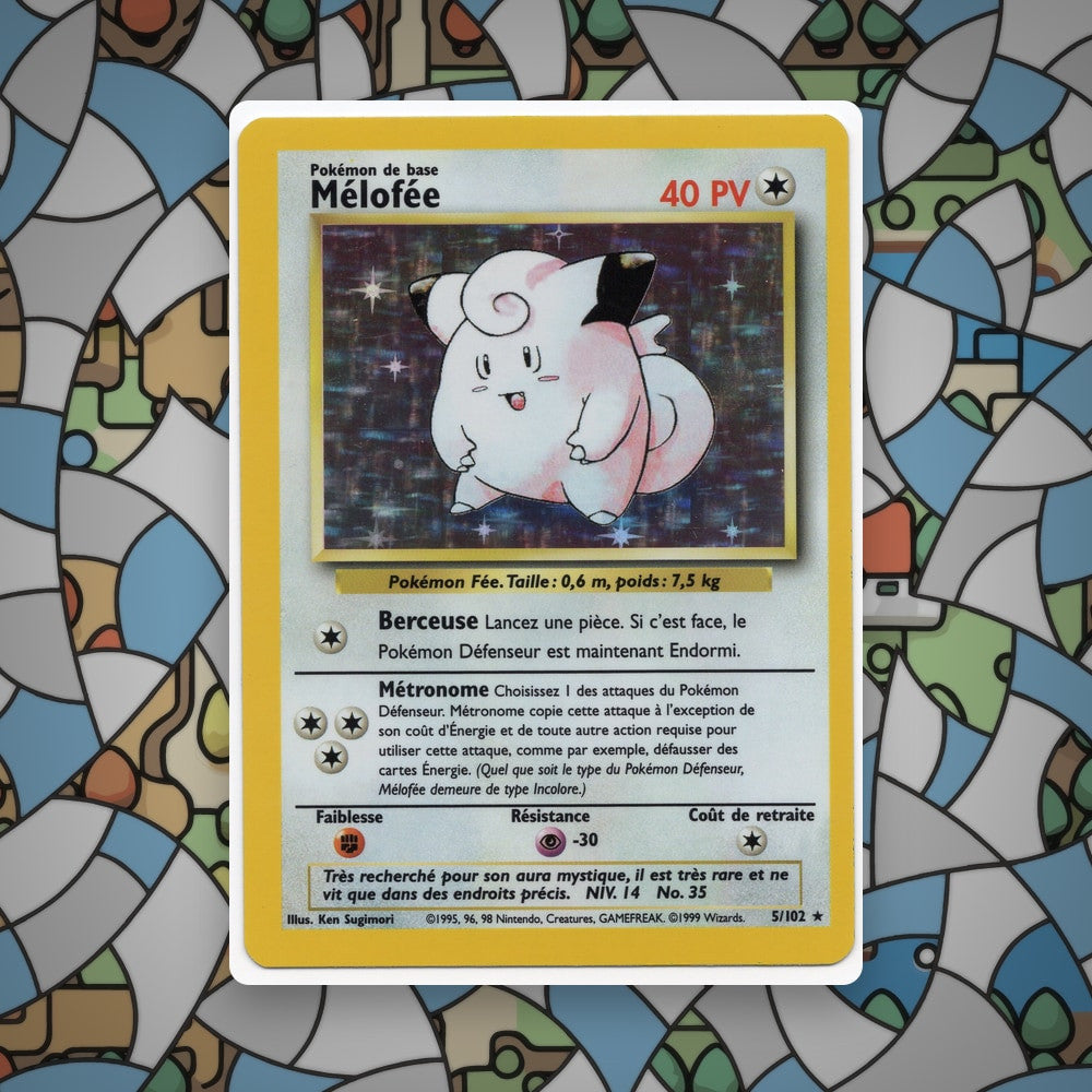 Pokemon French Base Set Melofee Clefairy 5/102 Unlimited Holo NM - CIL-000510 image 3