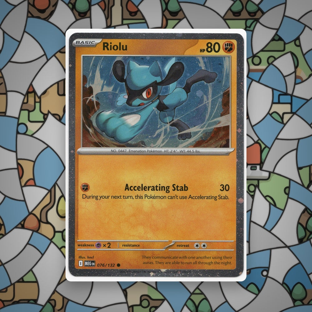 Pokemon Riolu 076/132 Mega Evolution Reverse Holo NM - CIL-000518