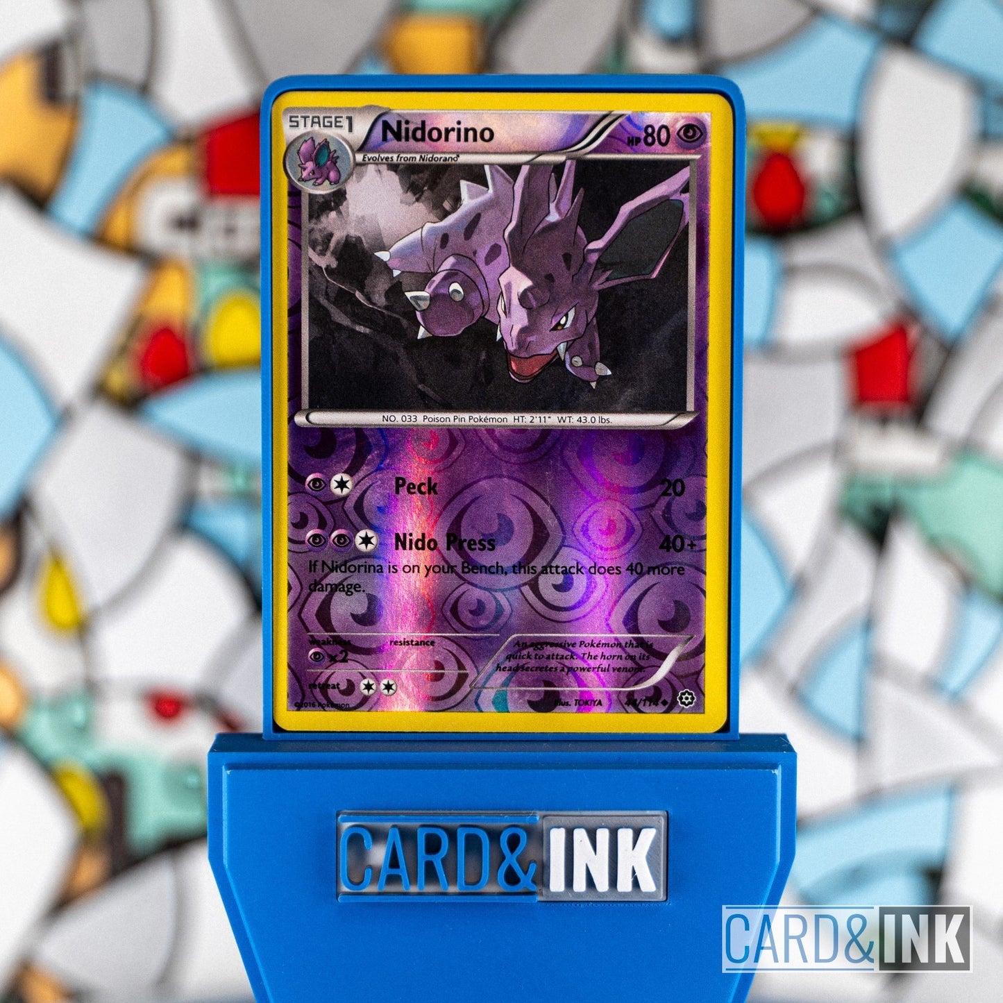 Nidorino Reverse Holo 44/114 XY Steam Siege Pokemon Card LP - CIL-000278