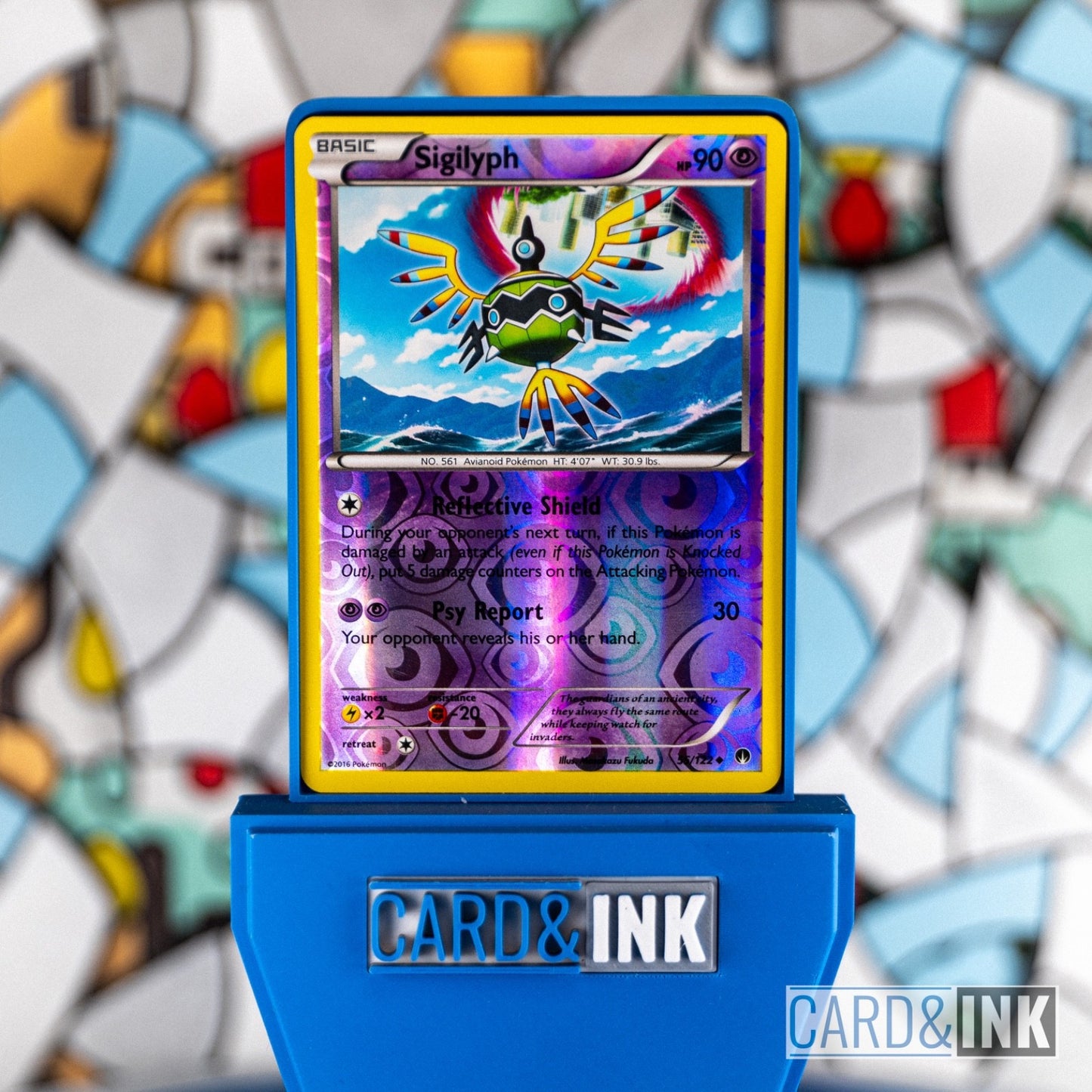 Sigilyph Reverse Holo 55/122 XY BREAKpoint Pokemon Card MP - CIL-000091