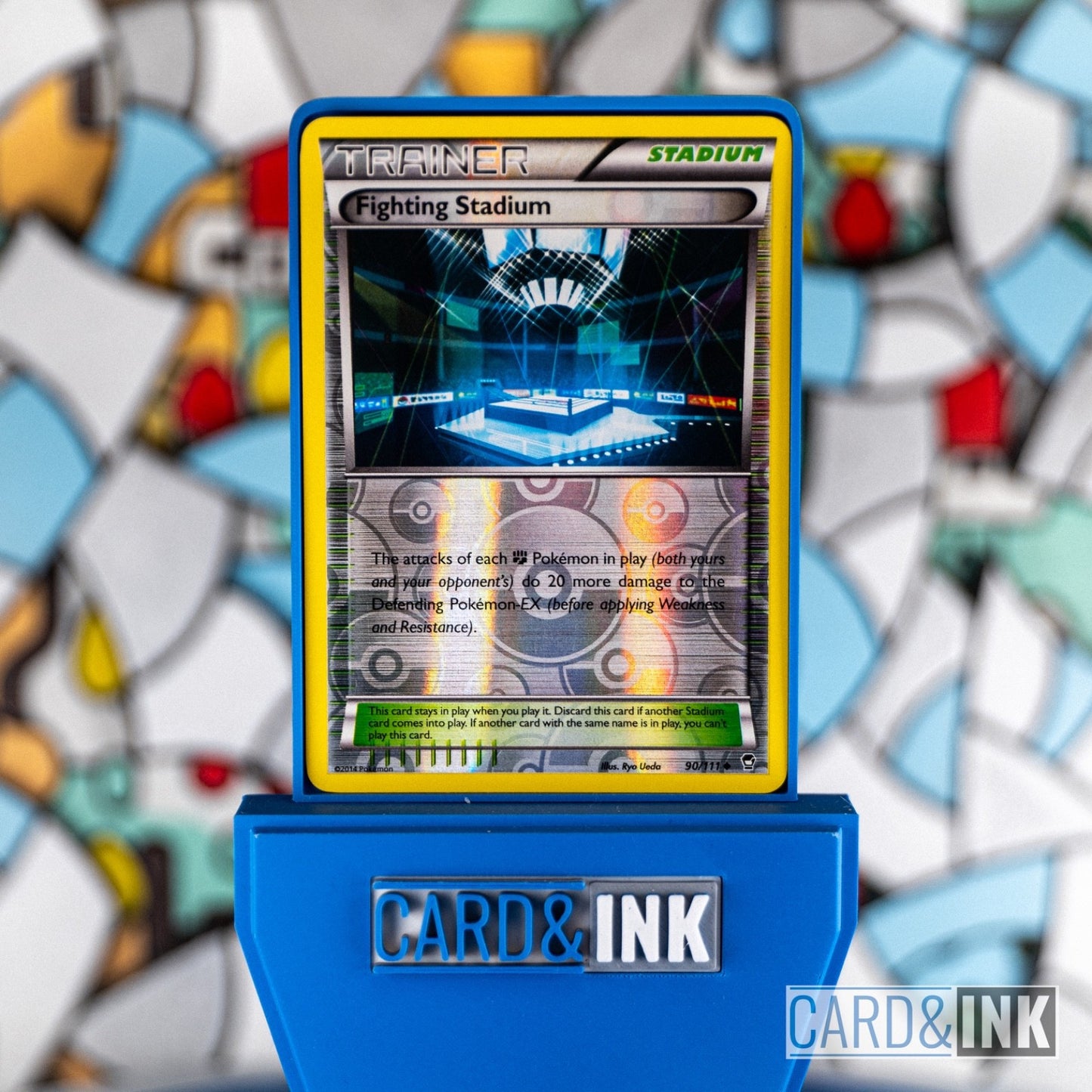 Fighting Stadium Reverse Holo 90/111 XY Furious Fists Pokemon Card MP - CIL-000082