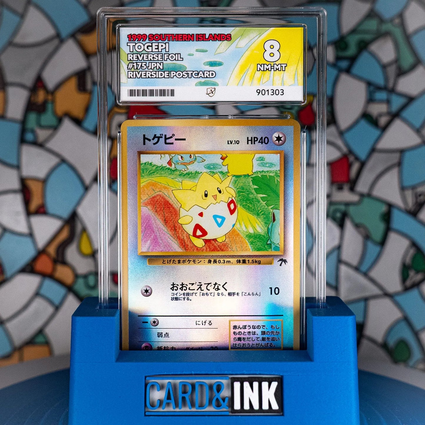 Togepi Southern Islands 1999 Japanese Reverse Holo TAG 8 - CIL-000404