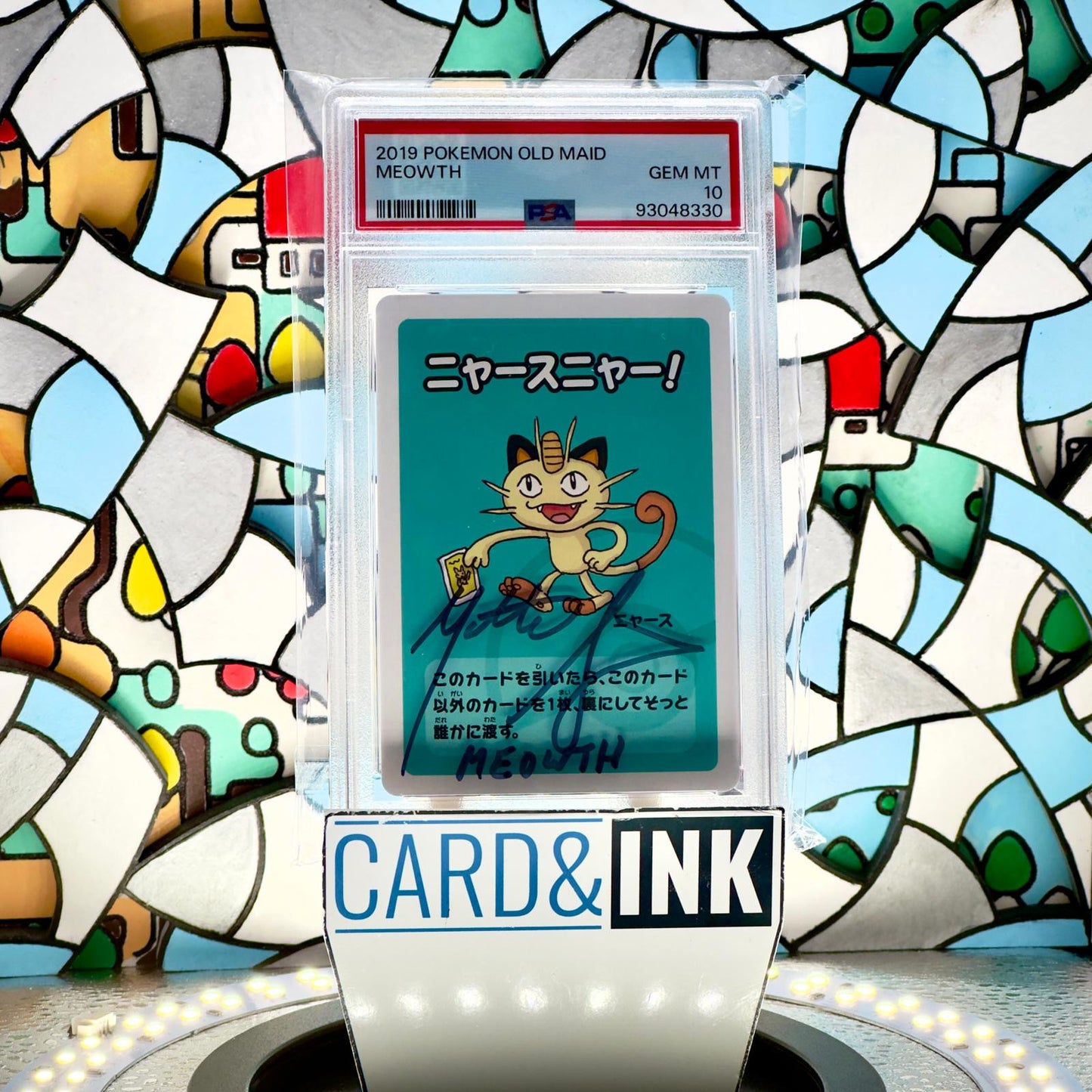 Signed Meowth Pokemon Old Maid 2019 Japanese Autographed PSA 10 - CIL-000485