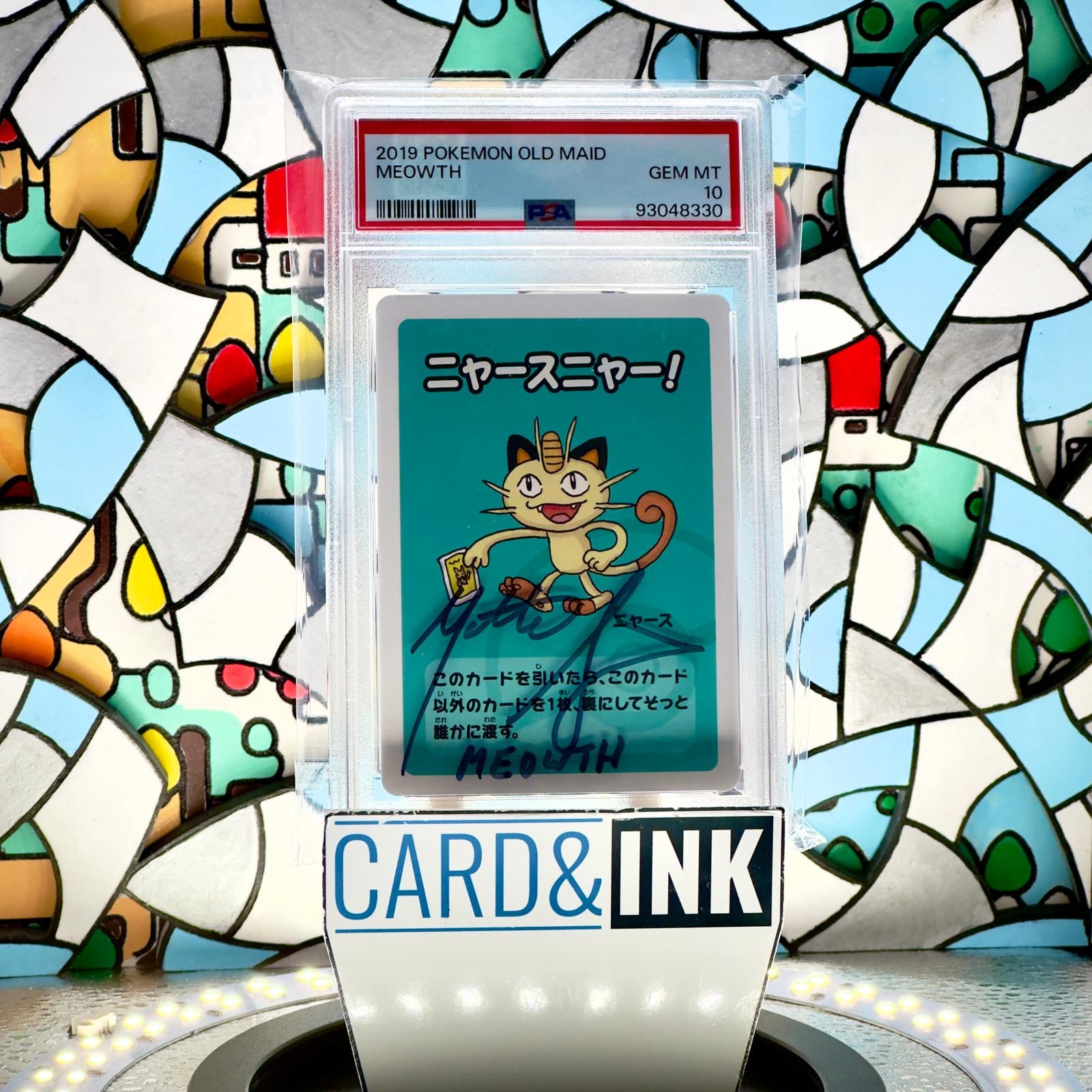Signed Meowth Pokemon Old Maid 2019 Japanese Autographed PSA 10 - CIL-000485