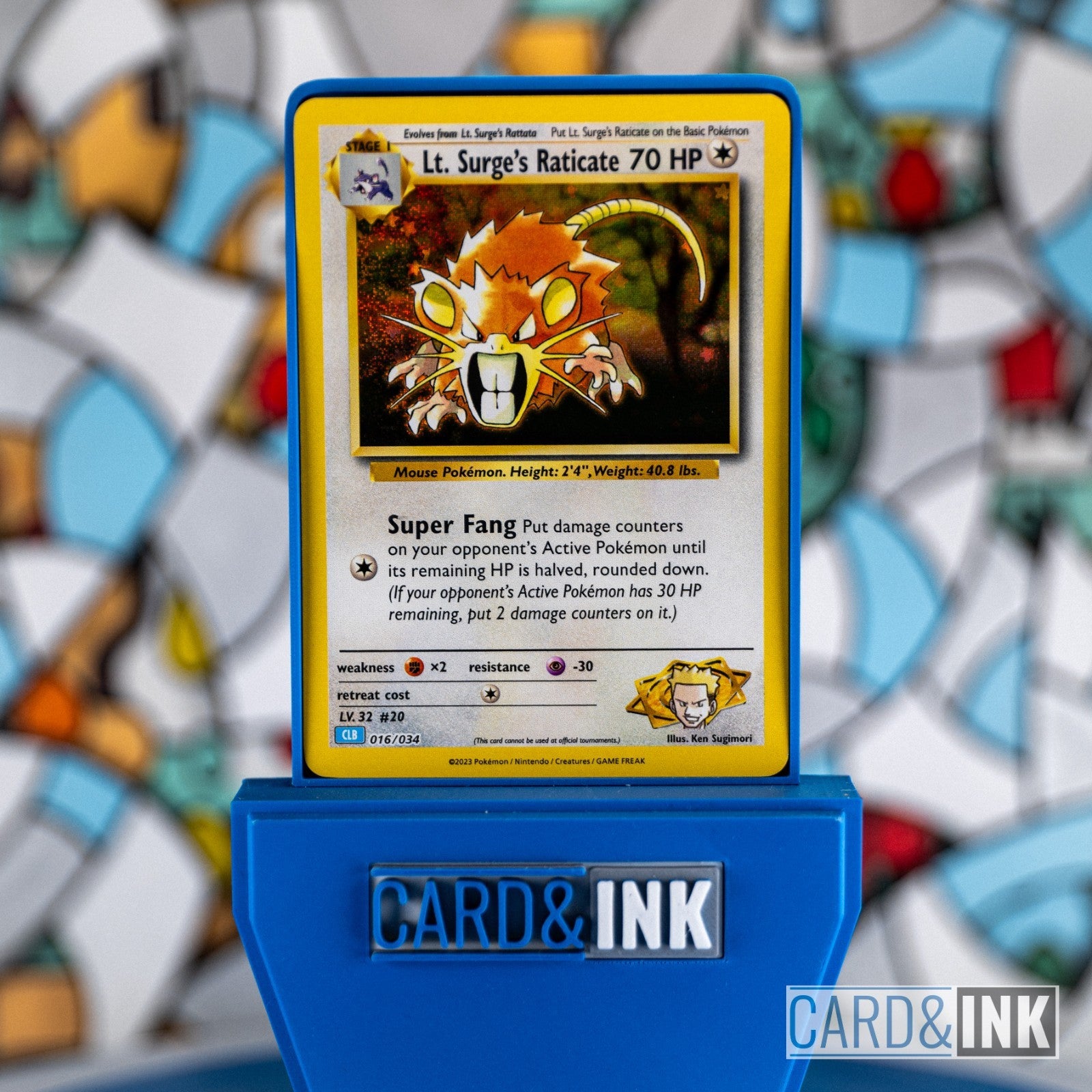 Lt. Surge's Raticate Holo 016/034 TCGC Blastoise Deck Pokemon Card NM - CIL-000128