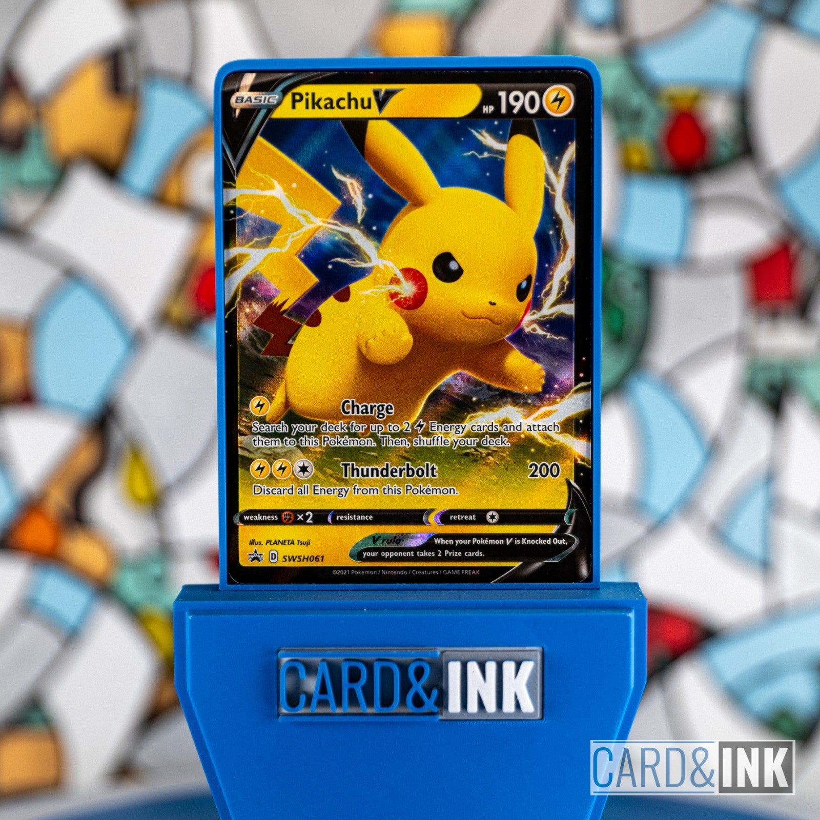 Pikachu V Black Star Promo SWSH061 Sword & Shield Pokemon Card NM - CIL-000038