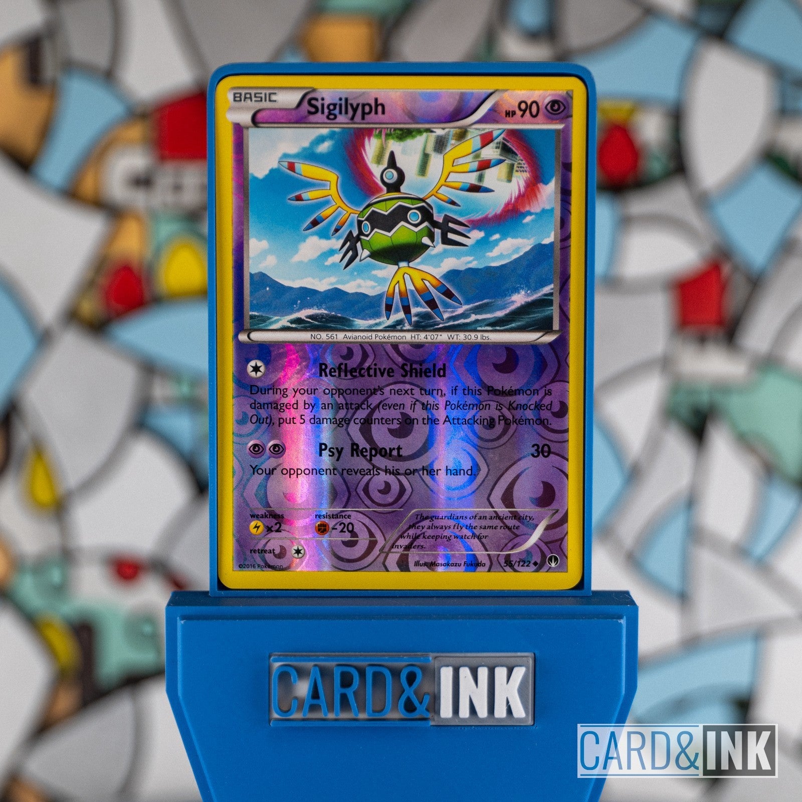 Sigilyph Reverse Holo 55/122 XY BREAKpoint Pokemon Card NM - CIL-000112