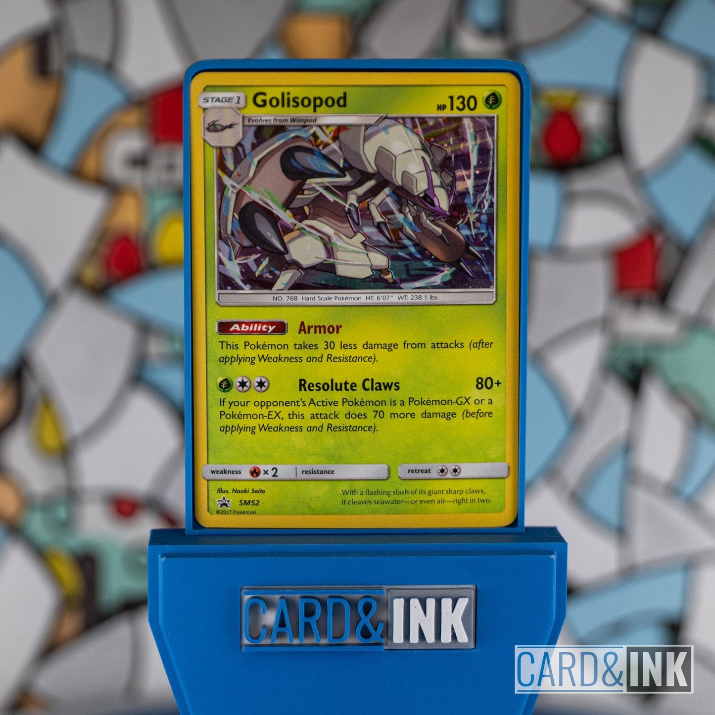 Golisopod SM52 Sun & Moon Black Star Promo Holo Pokemon Card LP - CIL-000286