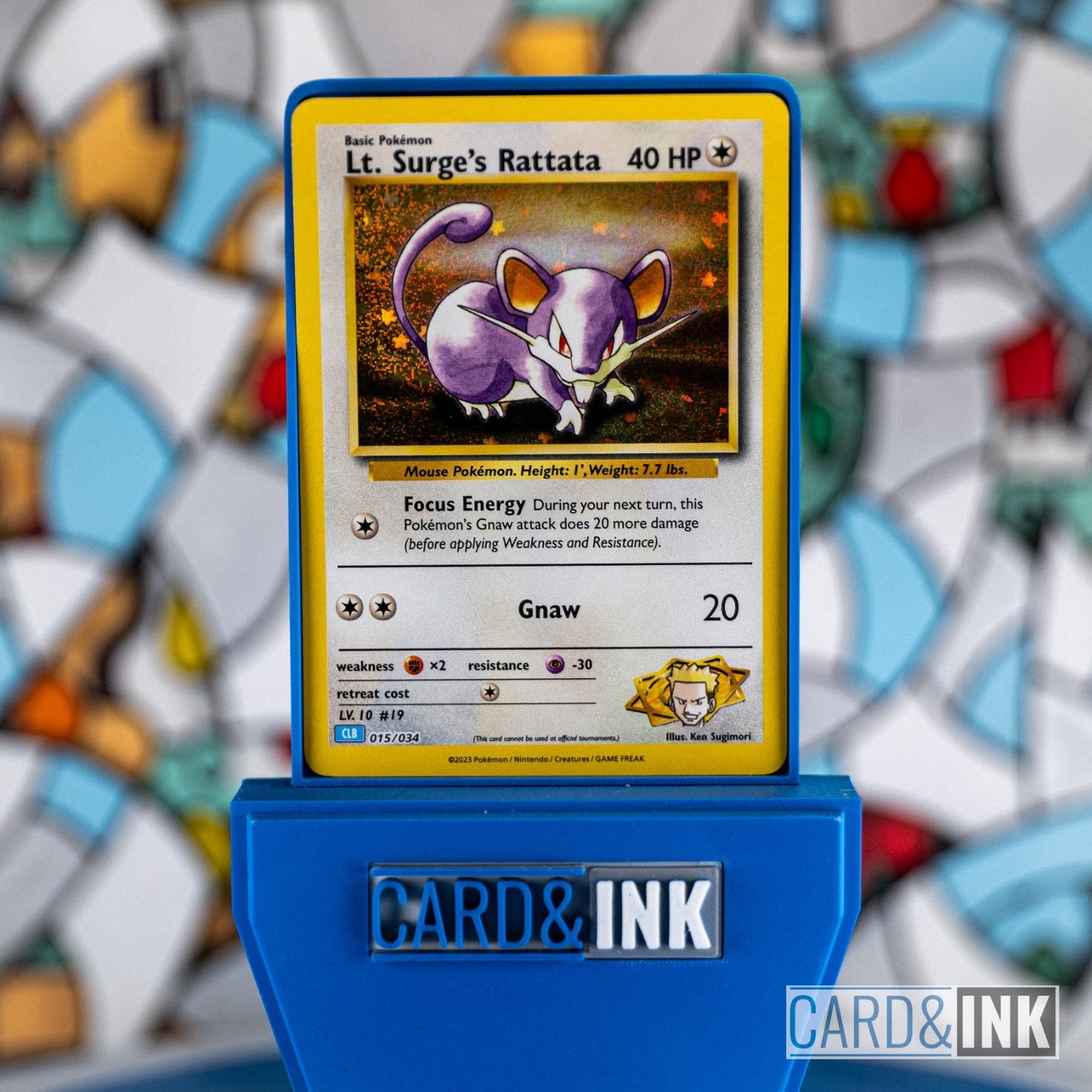 Lt. Surge's Rattata Holo 015/034 TCGC Blastoise Deck Pokemon Card NM - CIL-000161