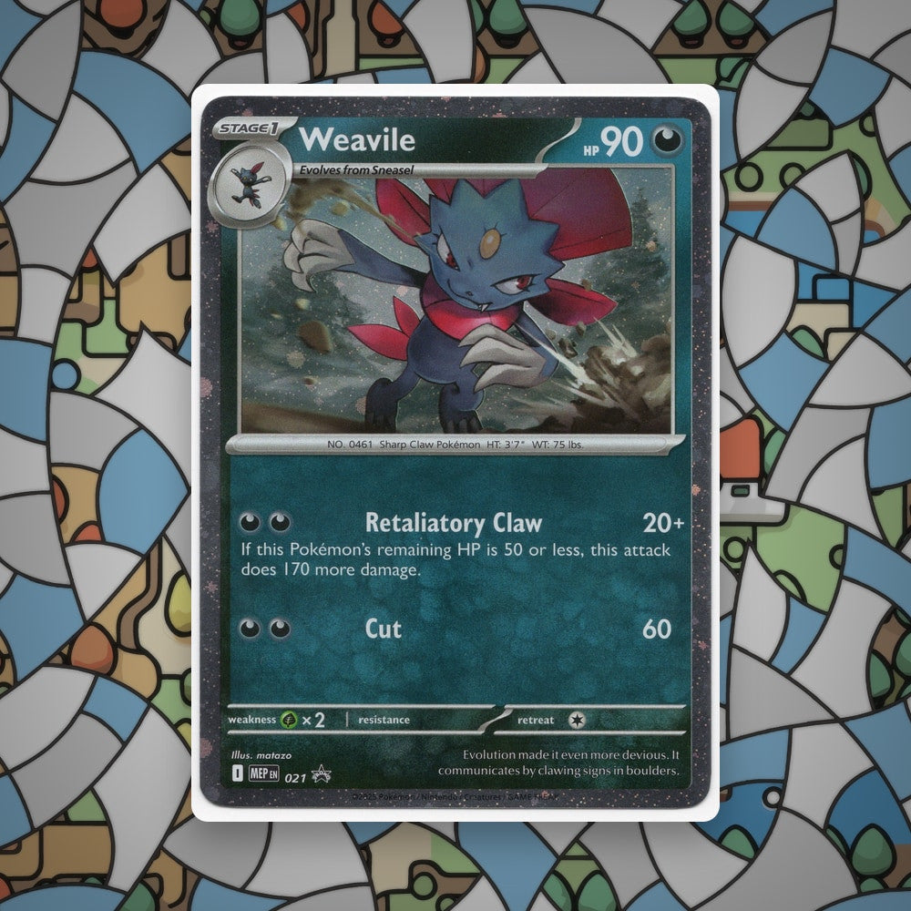 Pokemon Weavile 021 MEP Black Star Promo Cosmos Holo NM - CIL-000525