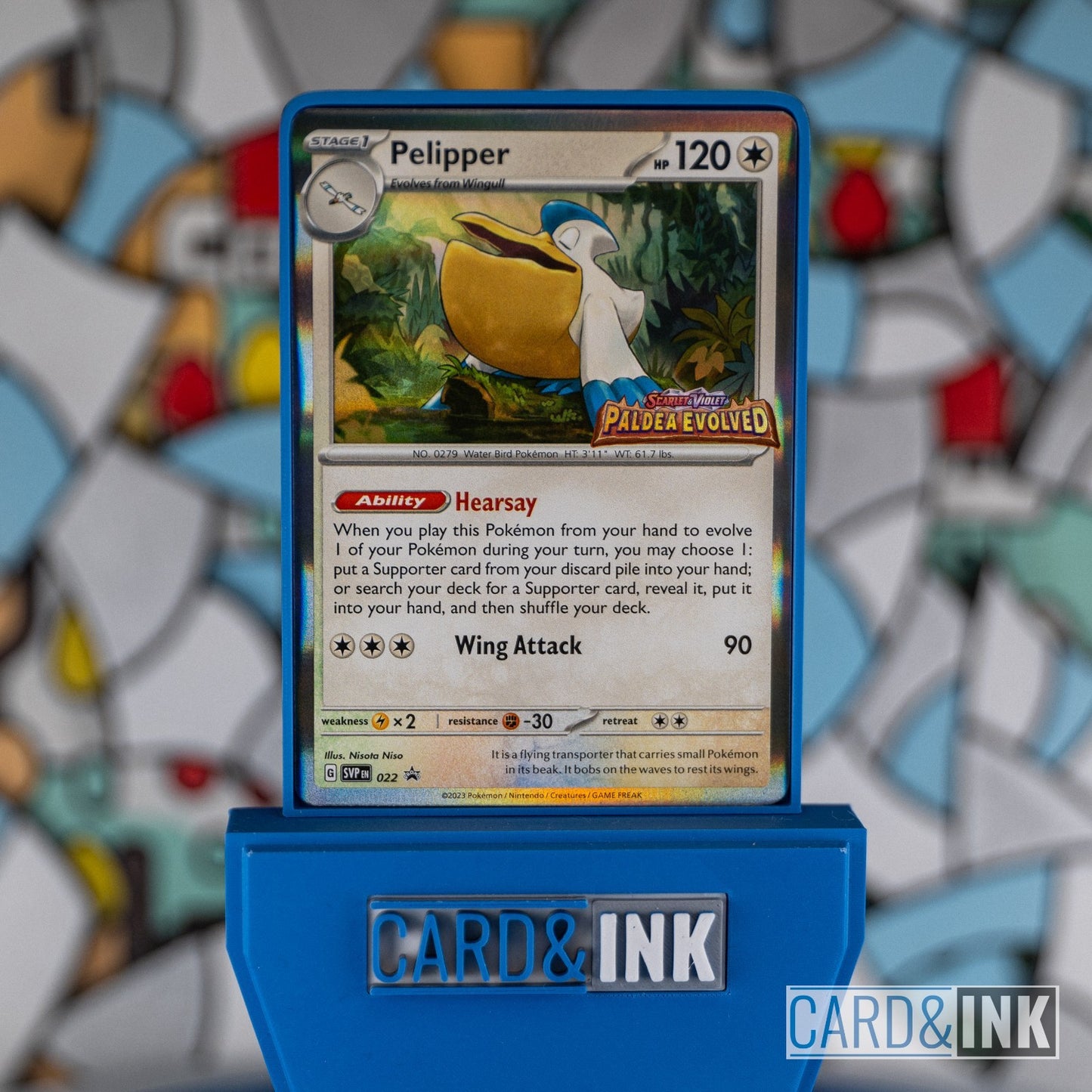 Pelipper SVP022 Paldea Evolved Stamped Black Star Promo Pokemon Card LP - CIL-000291